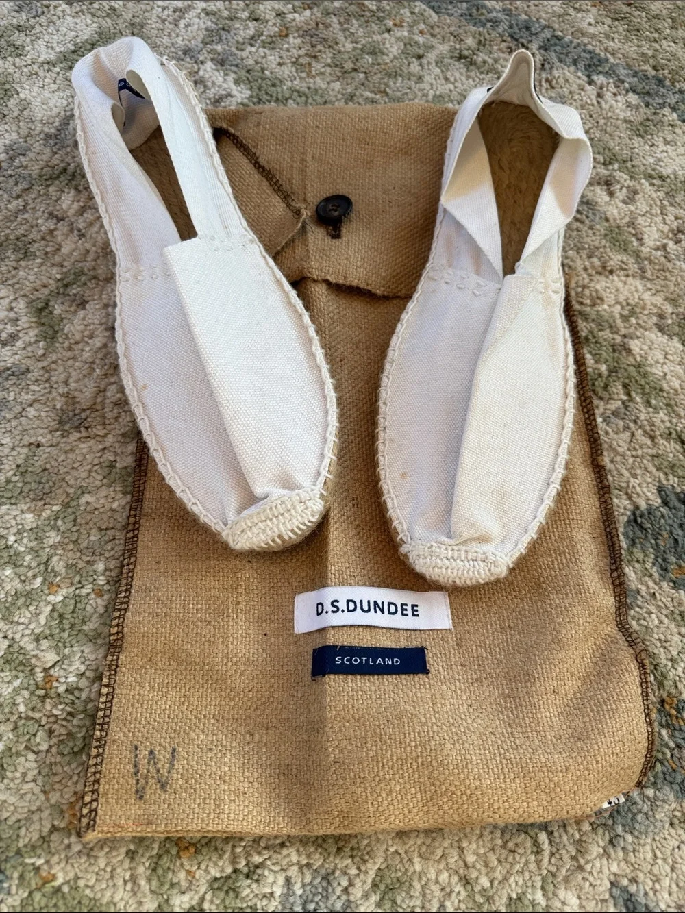 D. S. Dundee White Canvas Espadrilles 43